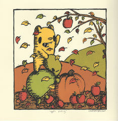 apple picking screen print (12x12)