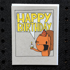 squirrel happy birthday speech bubble card