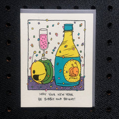 bright and bubbly new year holiday card
