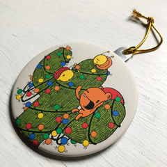 holiday cactus ornament