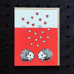 hedgehogs + hearts card