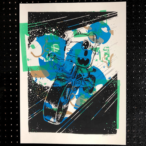#1 mono print/test print screen print (18x24)