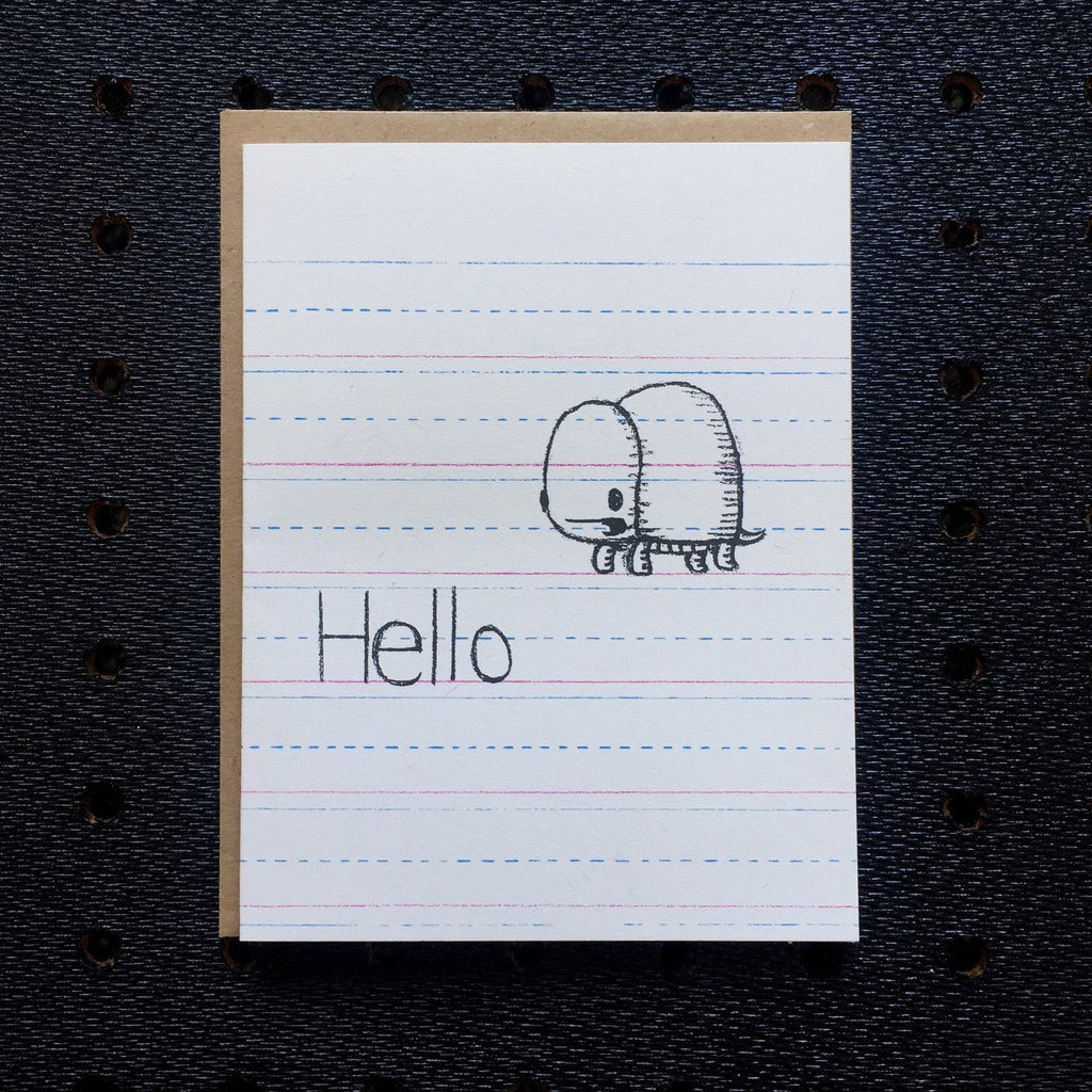 hello - turtle - kids notebook paper greeting card