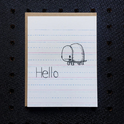 hello - turtle - kids notebook paper greeting card