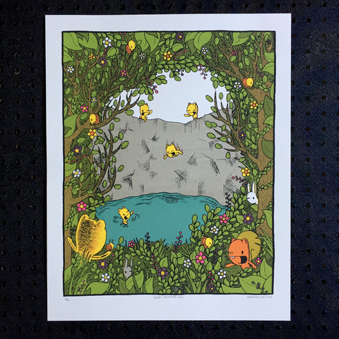 secret swimming hole screen print (16x20)