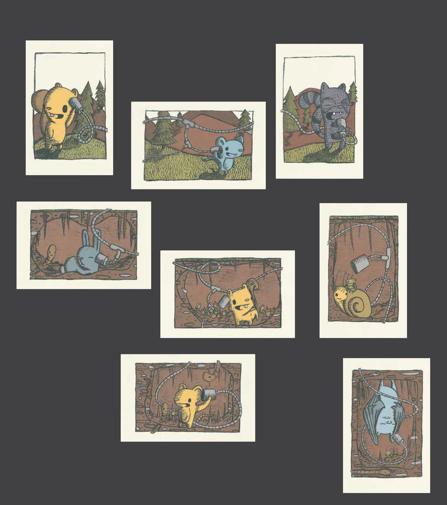 tiny eavesdroppers print series (11x17)