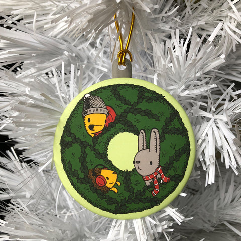 holiday wreath ornament